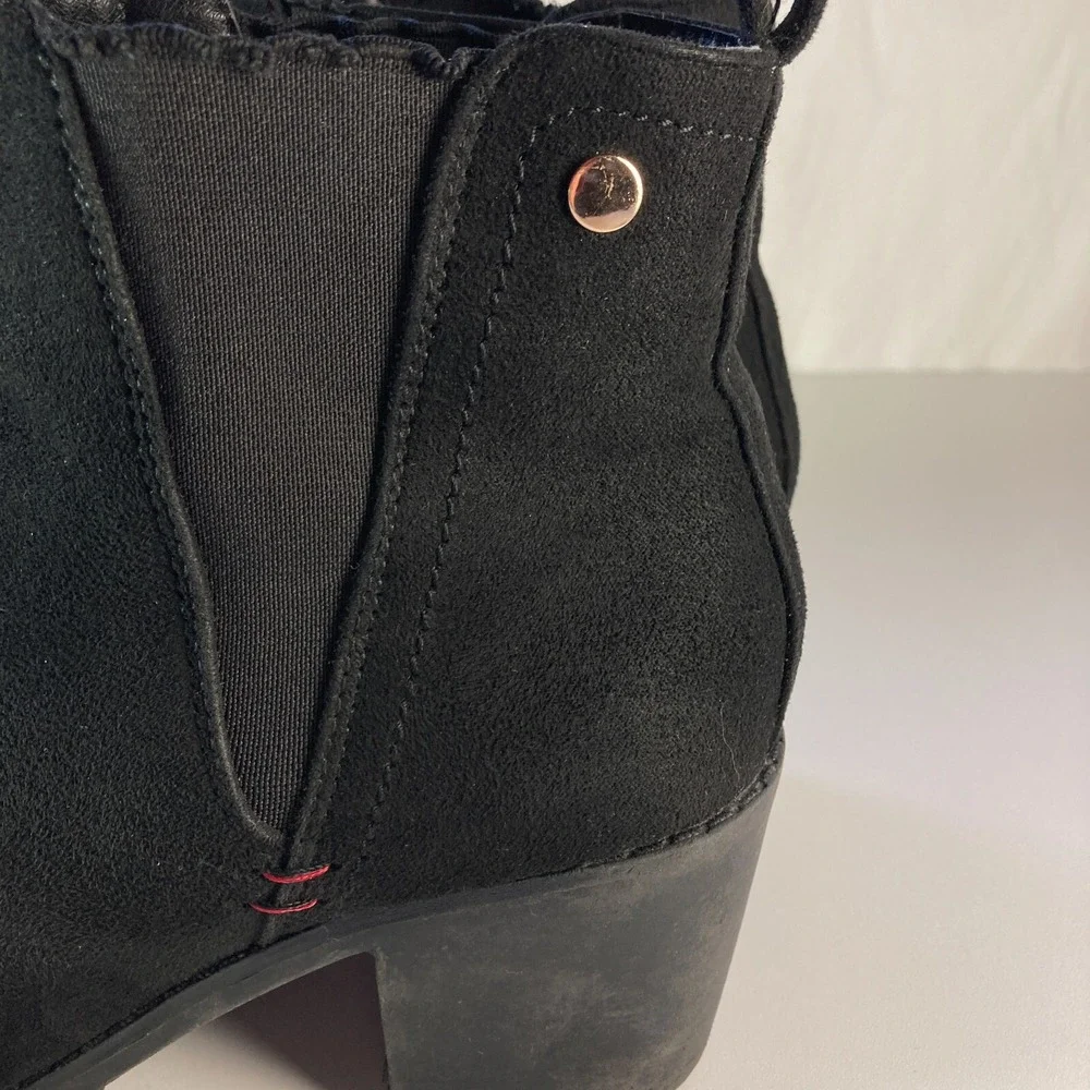 Jabasic Chunky Chelsea Block Heel Bootie Ankle Boot Womens 9 Black Y2k - Picture 5 of 11